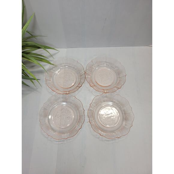 4 Vintage American Sweetheart Pink Depression Glass Cereal Bowls MacBeth-Evans - Picture 2 of 3